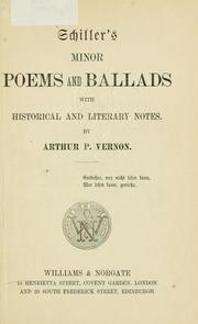 Cover of: Minor poems and ballads by Friedrich Schiller, Friedrich Schiller