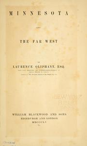 Cover of: Minnesota and the far West by Laurence Oliphant