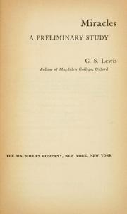 Cover of: Miracles by C.S. Lewis