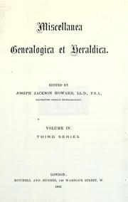 Cover of: Miscellanea genealogica et heraldica by 