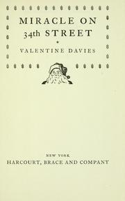 Cover of: Miracle on 34th Street. by Valentine Davies