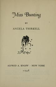 Cover of: Miss Bunting by by Angela Thirkell.