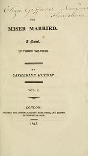 The miser married by Catherine Hutton