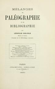 Cover of: Mélanges de paléographie et de bibliographie.