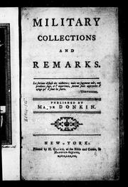 Cover of: Military collections and remarks