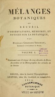 Cover of: Mélanges botaniques: ou, Recueil d'observations, mémoires, et notices sur la botanique.