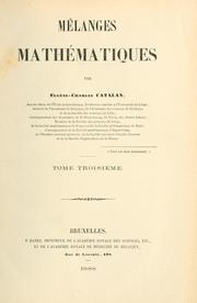 Cover of: Mélanges mathématiques.