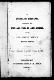 Cover of: An epistolary discourse concerning the rise and fall of anti-Christ