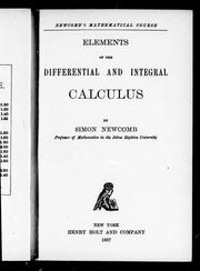 Cover of: Elements of the differential and integral calculus