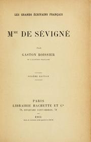 Cover of: Mme de Sévigné. by Boissier, Gaston