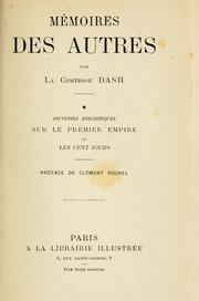 Cover of: Mémoires des autres by Saint Mars, Gabrielle Anne Cisterne de Courtiras vicomtesse de