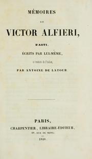 Cover of: Mémoires de Victor Alfieri, d'Asti by Vittorio Alfieri