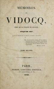 Cover of: Mémoires de Vidocq, chef de la police de Sureté, jusqu'en 1827.