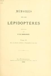 Cover of: Mémoires sur les lépidoptères by rédigés par N.M. Romanoff.
