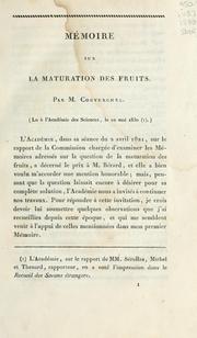 Cover of: Mémoire sur la maturation des fruits by Jean François Couverchel, Jean François Couverchel