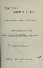 Cover of: Modern architecture: a book for architects and the public