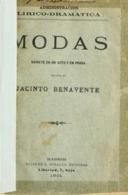 Cover of: Modas, sainete en un acto y en prosa, original de Jacinto Benavente.