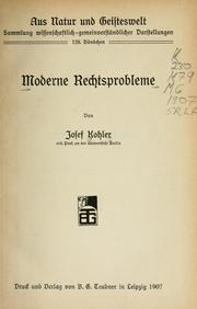 Cover of: Moderne Rechtsprobleme