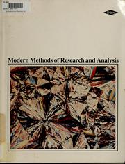 Cover of: Modern methods of research and analysis. by Dow Chemical Company.