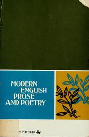 Cover of: Modern English prose and poetry