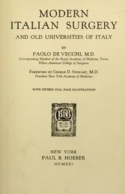 Cover of: Modern Italian surgery and old universities of Italy.