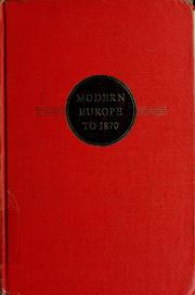 Cover of: Modern Europe to 1870. by Carlton Joseph Huntley Hayes