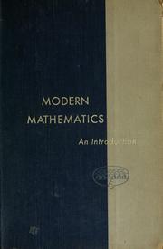 Cover of: Modern mathematics: an introduction.