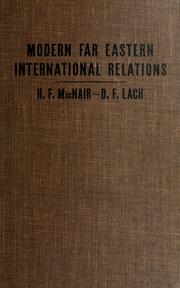 Cover of: Modern Far Eastern international relations