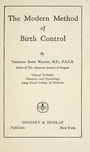 Cover of: The modern method of birth control