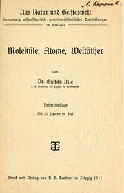 Cover of: Moleküle, Atome, Weltäther.