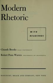 Cover of: Modern rhetoric: With readings
