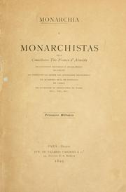 Cover of: Monarchia e monarchistas