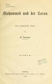 Cover of: Mohammed und der Koran: eine psychologische Studie.