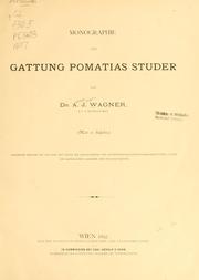 Cover of: Monographie der gattung Pomatias Studer by Andreas Johann Wagner