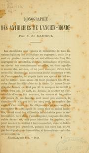 Monographie de Anthicides de l'ancienmonde by S.-A. de Marseul