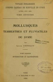Cover of: Mollusques terrestres et fluviatiles de Syrie