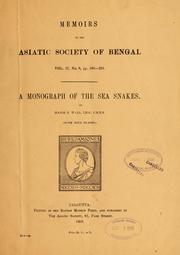 Cover of: monograph of the sea snakes (Hydrophiinae).