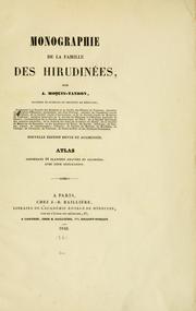 Cover of: Monographie de la famille des hirudinées.