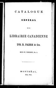 Cover of: Catalogue général de la librairie canadienne d'E.R. Fabre & cie: rue St. Vincent, no. 3.