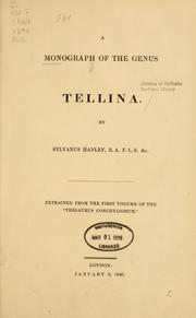 Cover of: A monograph of the genus Tellina