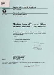 Cover of: Montana Board of Veteran's Affairs, Montana Veteran's Affairs Division by Montana. Legislature. Legislative Audit Division.
