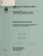 Cover of: Montana Historical Society financial-compliance audit for the two fiscal years ended ... by Montana. Legislature. Office of the Legislative Auditor.