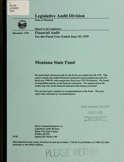 Cover of: Montana State Fund by Montana. Legislature. Legislative Audit Division.