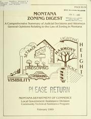 Cover of: Montana zoning law digest by Richard M. Weddle