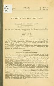 Cover of: Monument to Gen. William Campbell ...