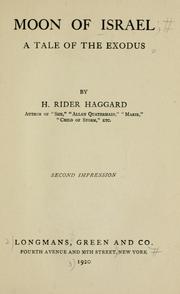 Cover of: Moon of Israel by H. Rider Haggard