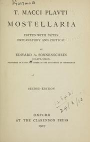 Cover of: Mostellaria by Titus Maccius Plautus