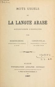 Mots usuels de la langue arabe by Eidenschenk-Patin Mme.