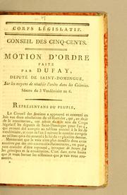 Cover of: Motion d'ordre