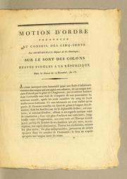 Cover of: Motion d'ordre prononcée au Conseil des cinq-cents